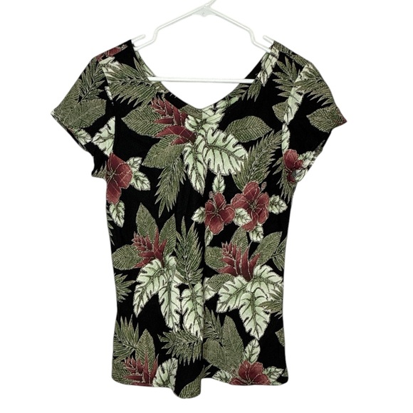 Nani Hawaii Tops - NANI Hawaii Women's Vintage Floral V-Neck Top Large